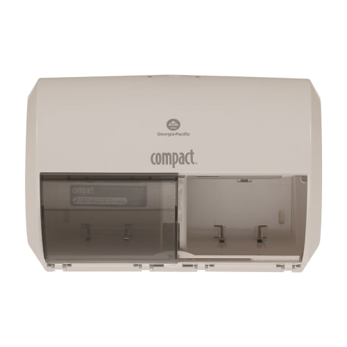 Compact® 2-Roll Coreless High-Capacity Toilet Paper Dispenser, White